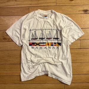 L Vintage Bahamas Sailboat T Shirt